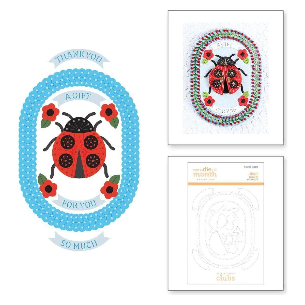 Stitched Ladybug - Stitching Die Of The Month 1 Stitched Ladybug - Stitching Die Of The Month