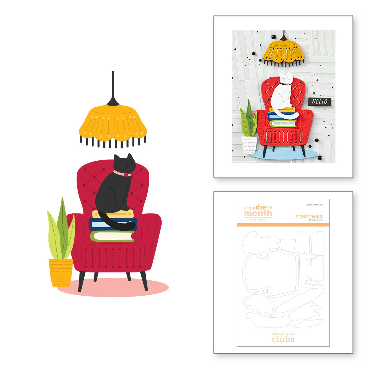 Stitched Study Nook -Stitching Die Of The Month 1 Stitched Study Nook -Stitching Die Of The Month