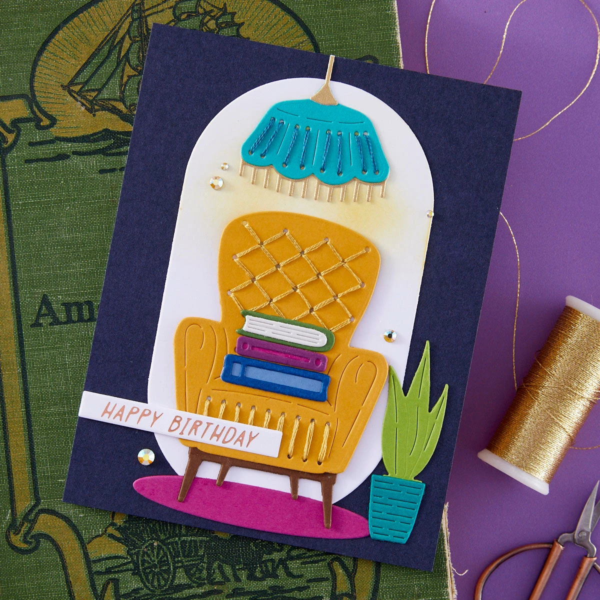 Stitched Study Nook -Stitching Die Of The Month 2 Stitched Study Nook -Stitching Die Of The Month - Image 2