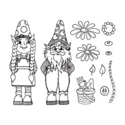 Gnome Sweet Gnome Stamp And Die Bundle By Dyan Reaveley -Woodland Scenics Shop DYR 10011 Dyan Reaveley Coordinating Dies Gnome Sweet Gnome Color