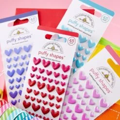 Doodlebug - Bubblegum Heart Puffy Shapes 5 Doodlebug - Bubblegum Heart Puffy Shapes -Woodland Scenics Shop DoodleBugStickers