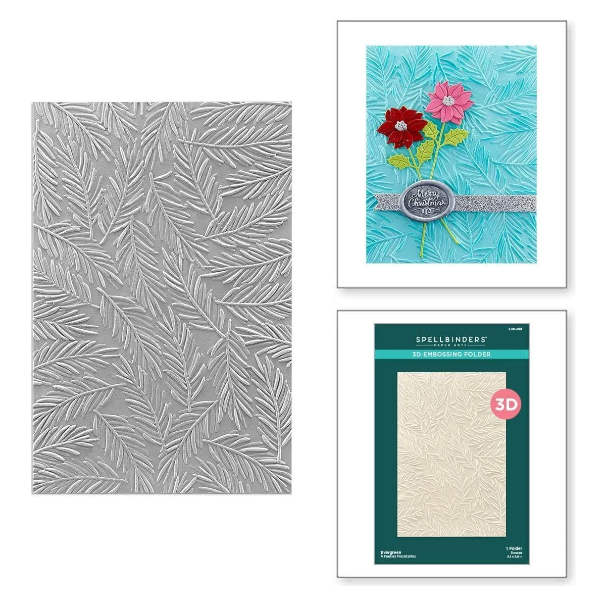 Evergreen 3D Embossing Folder From The Sealed For Christmas Collection 1 Evergreen 3D Embossing Folder From The Sealed For Christmas Collection