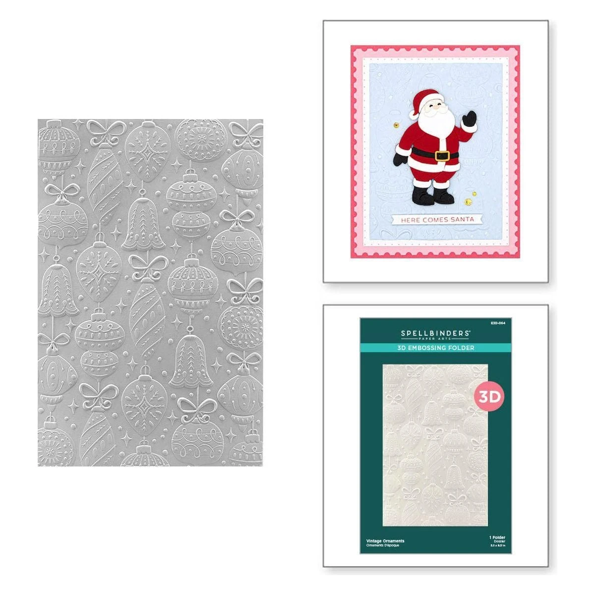 Vintage Ornaments 3D Embossing Folder From The Classic Christmas Collection 1 Vintage Ornaments 3D Embossing Folder From The Classic Christmas Collection