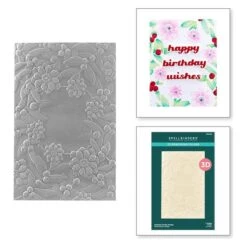 Notched Corner Florals 3D Embossing Folder From The Sealed For Christmas Collection
