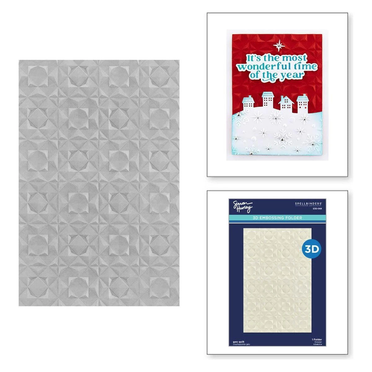 Geo Quilt 3D Embossing Folder From The Simon's Snow Globes Collection By Simon Hurley 1 Geo Quilt 3D Embossing Folder From The Simon's Snow Globes Collection By Simon Hurley
