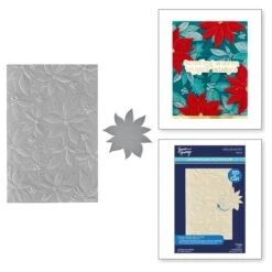 Playful Poinsettia 3D Embossing Folder And Die Set From The Simon's Snow Globes Collection By Simon Hurley