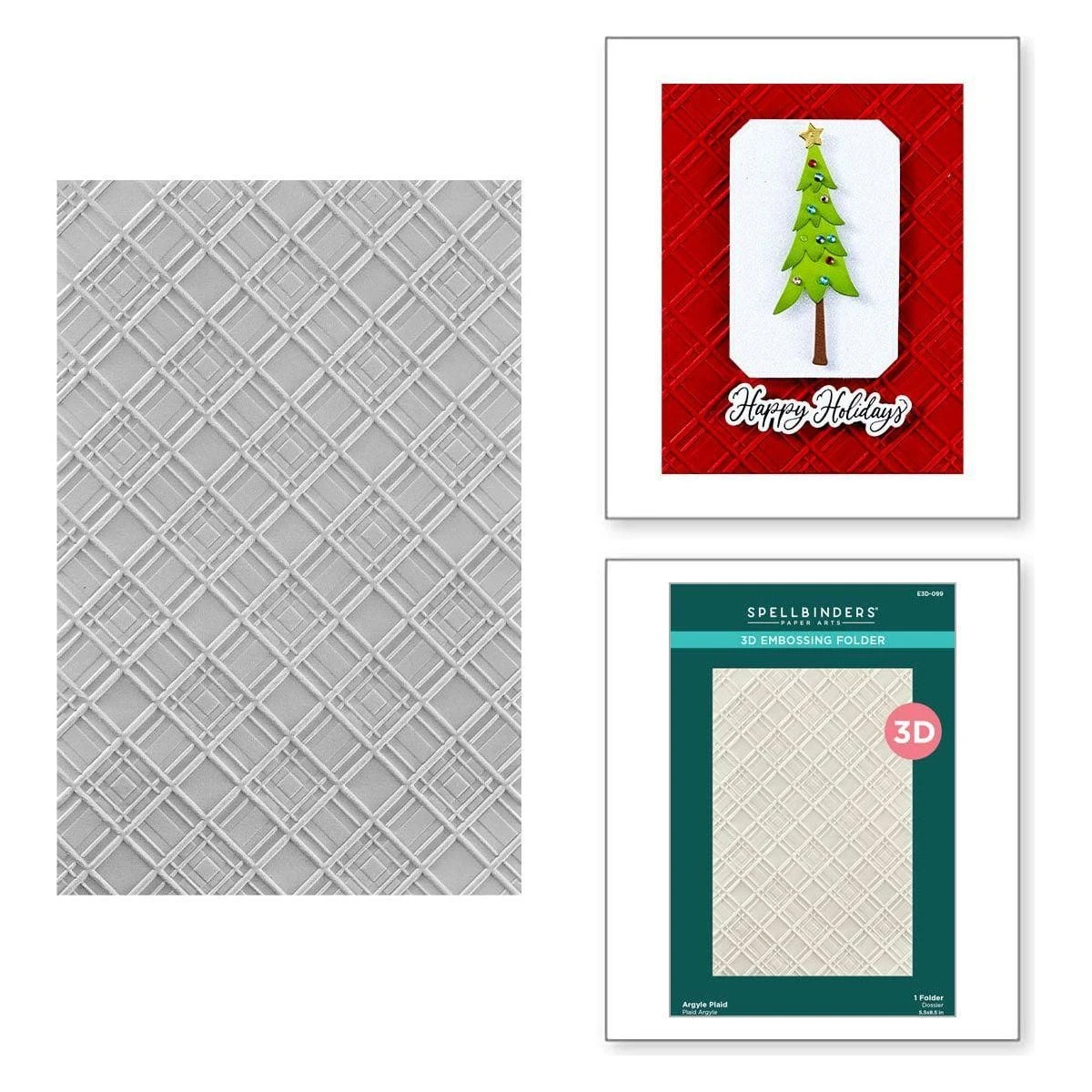 Argyle Plaid 3D Embossing Folder From The Home For The Holidays Collection 1 Argyle Plaid 3D Embossing Folder From The Home For The Holidays Collection