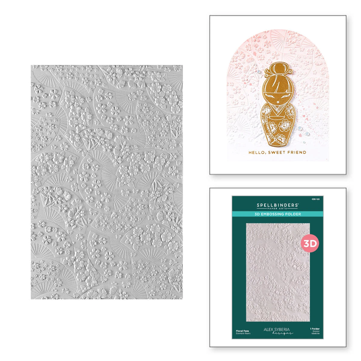 Floral Fans 3D Embossing Folder From The Spring In Kyoto Collection By Alex Syberia Designs 1 Floral Fans 3D Embossing Folder From The Spring In Kyoto Collection By Alex Syberia Designs