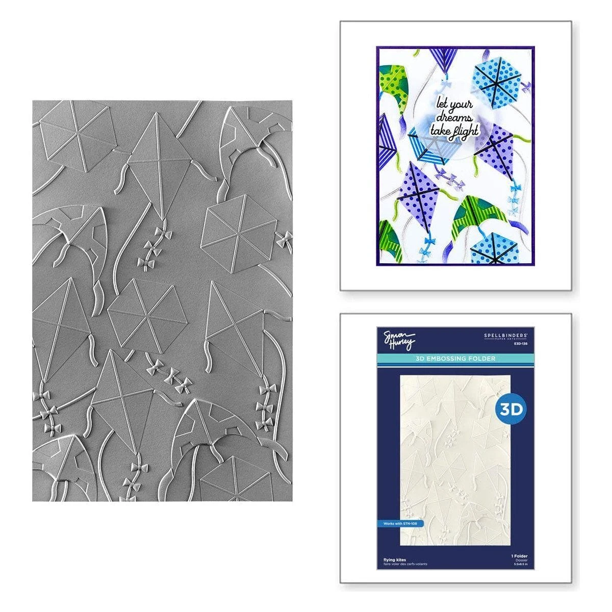 Flying Kites 3D Embossing Folder From The Sky's The Limit Collection By Simon Hurley 1 Flying Kites 3D Embossing Folder From The Sky's The Limit Collection By Simon Hurley