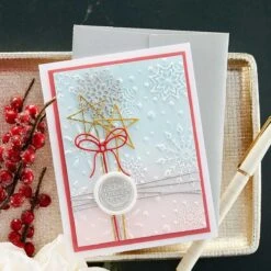 Flurry Of Snowflakes 3D Embossing Folder From The Christmas Collection -Woodland Scenics Shop ED 042Card1