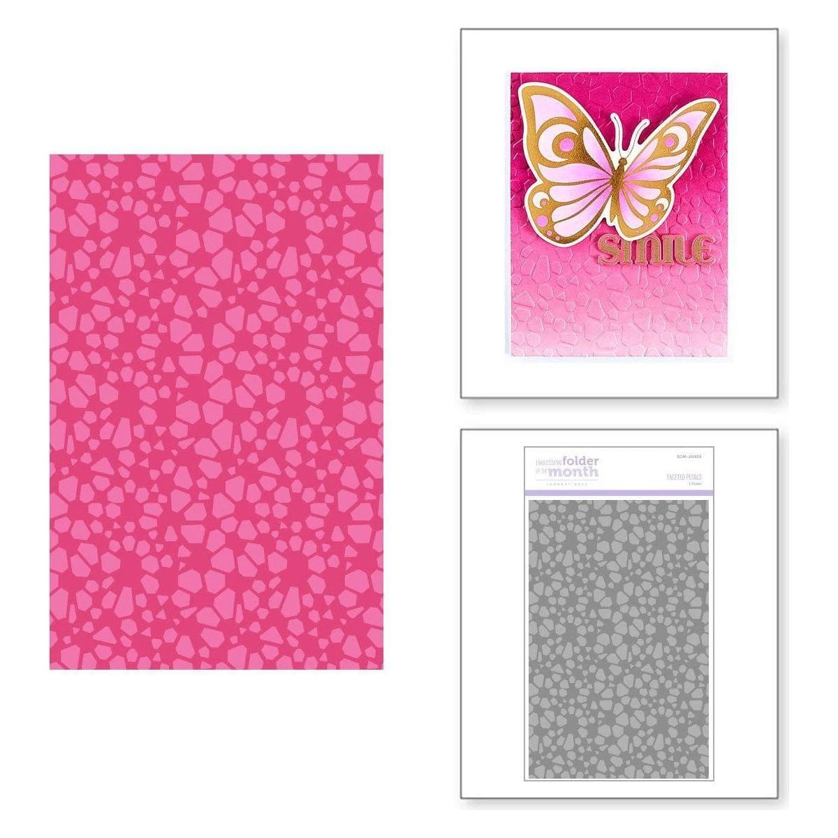 Faceted Petals- Embossing Folder Of The Month 1 Faceted Petals- Embossing Folder Of The Month