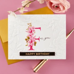 Floral F And Sentiment Press Plate From The Every Occasion Floral Alphabet Collection -Woodland Scenics Shop EveryOccasionAlphaF2