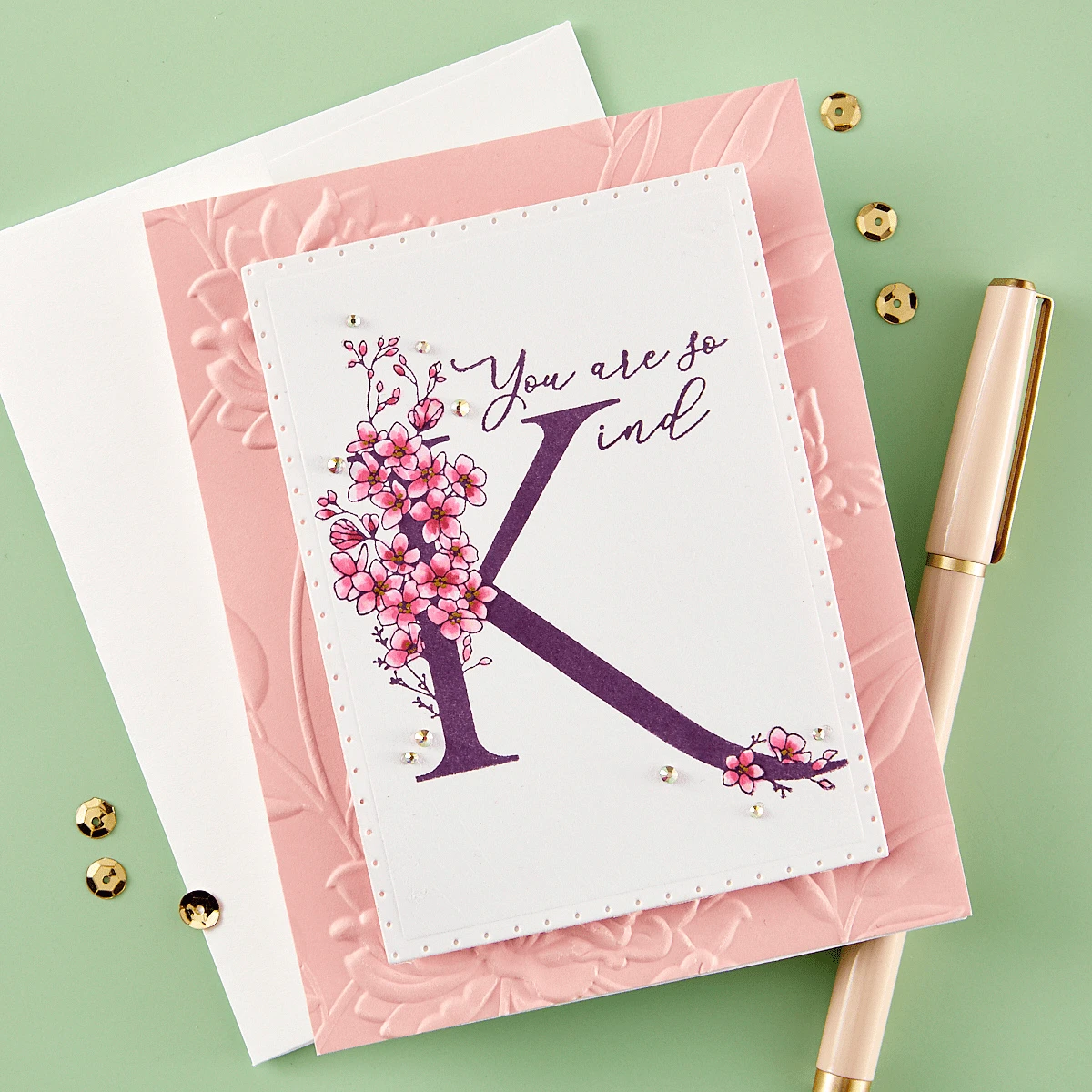 Floral K And Sentiment Press Plate From The Every Occasion Floral Alphabet Collection 2 Floral K And Sentiment Press Plate From The Every Occasion Floral Alphabet Collection - Image 2