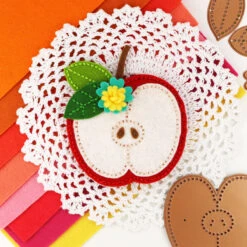 Felt Cheeky Apple Etched Dies From The Summer Felt Stitch & Create Collection By Nichol Spohr -Woodland Scenics Shop Felt Cheeky Apple Jeanne Jachna