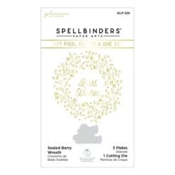 Sealed Berry Wreath Glimmer Hot Foil Plate & Die Set From The Sealed By Spellbinders Collection -Woodland Scenics Shop GLP 326 Sealed by Spellbinders Sealed Berry Wreath Pac