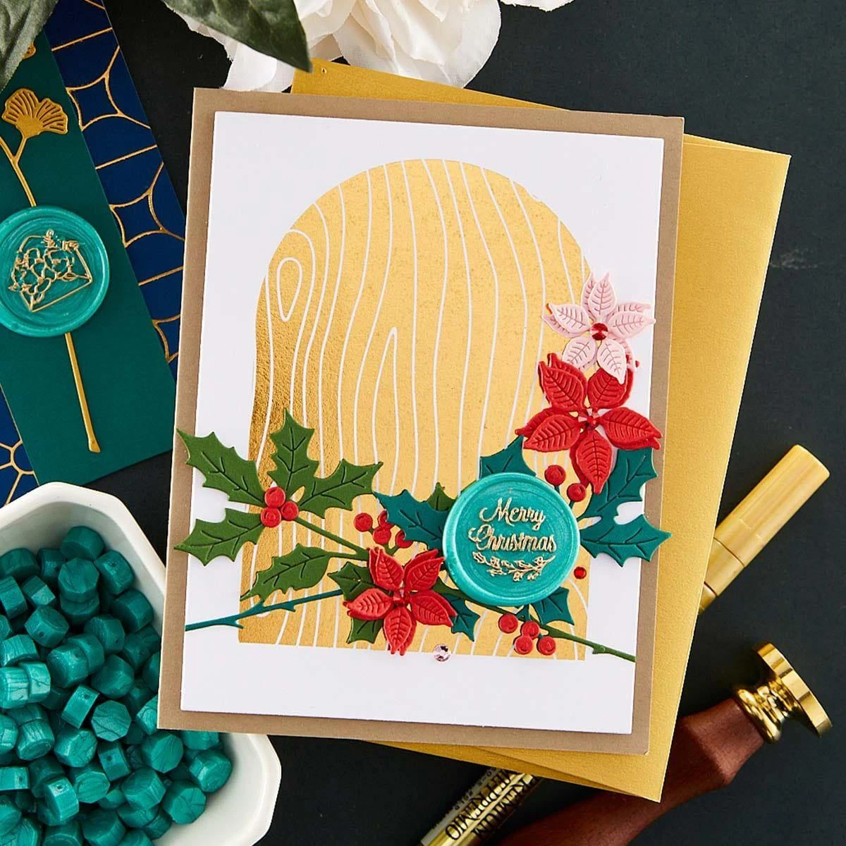 Sealed Holly Sprigs Etched Dies From Sealed For The Holidays Collection 2 Sealed Holly Sprigs Etched Dies From Sealed For The Holidays Collection - Image 2