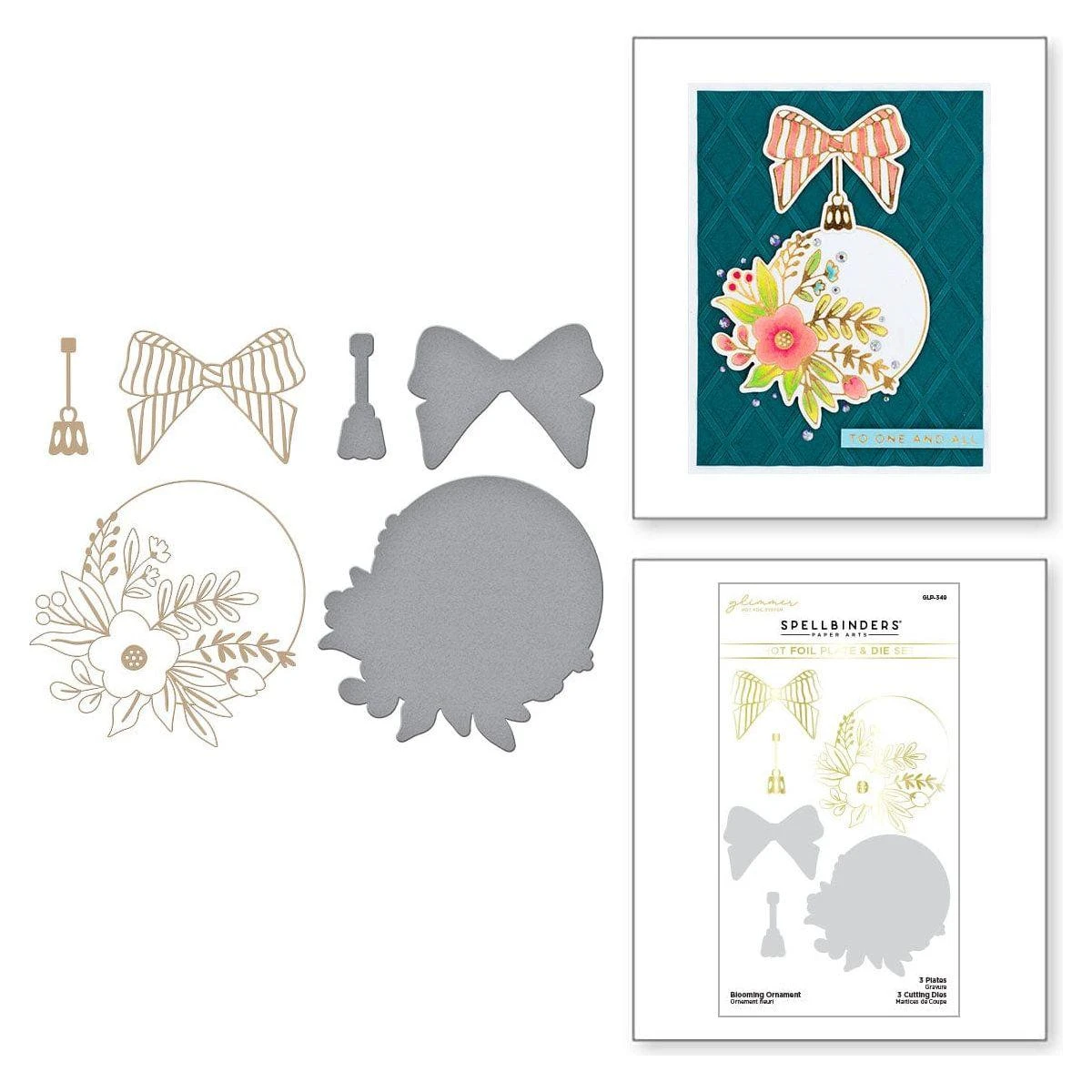 Blooming Ornament Glimmer Hot Foil Plate & Die Set From The Glimmer Greetings Collection 1 Blooming Ornament Glimmer Hot Foil Plate & Die Set From The Glimmer Greetings Collection