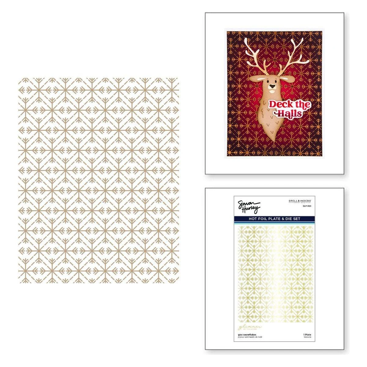 Geo Snowflakes Glimmer Hot Foil Plate From Joyful Christmas Collection By Simon Hurley 1 Geo Snowflakes Glimmer Hot Foil Plate From Joyful Christmas Collection By Simon Hurley