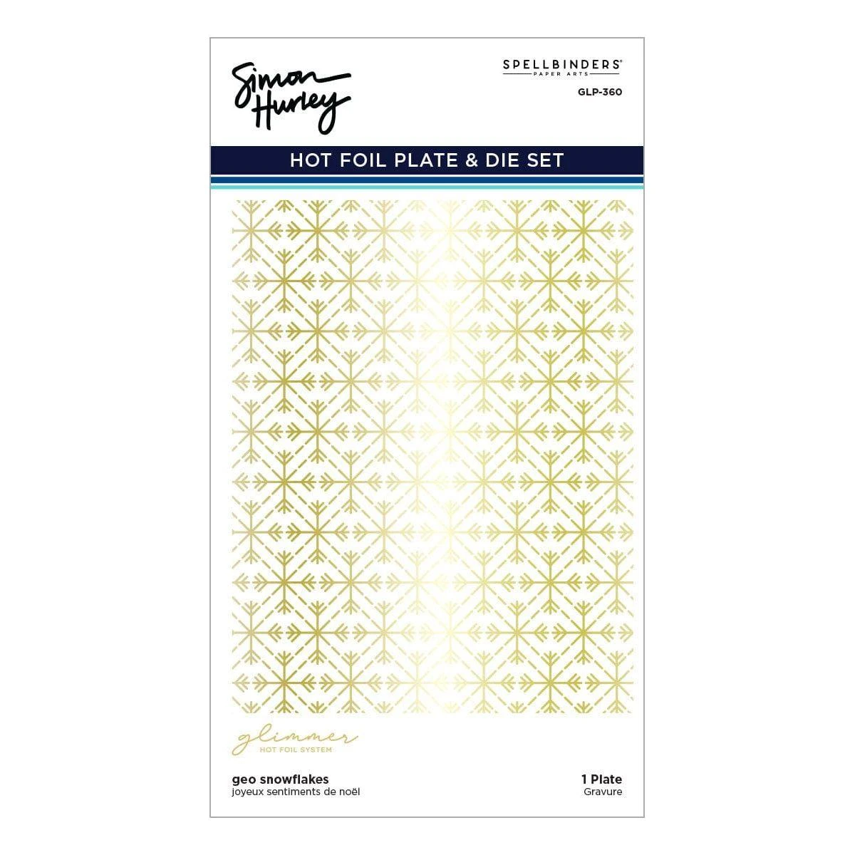 Geo Snowflakes Glimmer Hot Foil Plate From Joyful Christmas Collection By Simon Hurley 4 Geo Snowflakes Glimmer Hot Foil Plate From Joyful Christmas Collection By Simon Hurley - Image 4