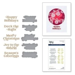 Joyful Christmas Sentiments Glimmer Hot Foil Plate & Die Set From Joyful Christmas Collection By Simon Hurley