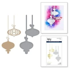 Retro Ornaments Glimmer Hot Foil Plate & Die Set From Joyful Christmas Collection By Simon Hurley