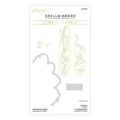 Wonderful Tulips Glimmer Hot Foil Plate & Die Set From The Four Petal Collection -Woodland Scenics Shop GLP 377 FourPetal Spellbinders Wonderful Tulips Pac