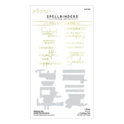 Making Me Smile Sentiments Glimmer Hot Foil Plate & Die Set From The Four Petal Collection -Woodland Scenics Shop GLP 379 FourPetal Spellbinders Making Me Smile Sentiments Pac