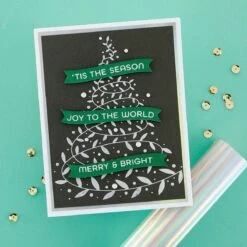 Comfort & Joy Sentiments Hot Foil Plate & Die Set From The Glimmer For The Holidays Collection -Woodland Scenics Shop GLP 415