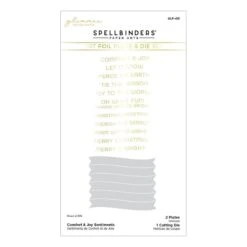 Comfort & Joy Sentiments Hot Foil Plate & Die Set From The Glimmer For The Holidays Collection -Woodland Scenics Shop GLP 415 Glimmer for the Holidays Comfort Joy Sentiments Pac