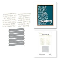 Curved Everyday Sentiments Glimmer Plate & Die Set From The Glimmering Flowers Collection