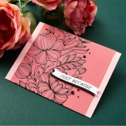 Curved Everyday Sentiments Glimmer Plate & Die Set From The Glimmering Flowers Collection -Woodland Scenics Shop GLP 436 Glimmering Florals Glimmering Peonies Project 2