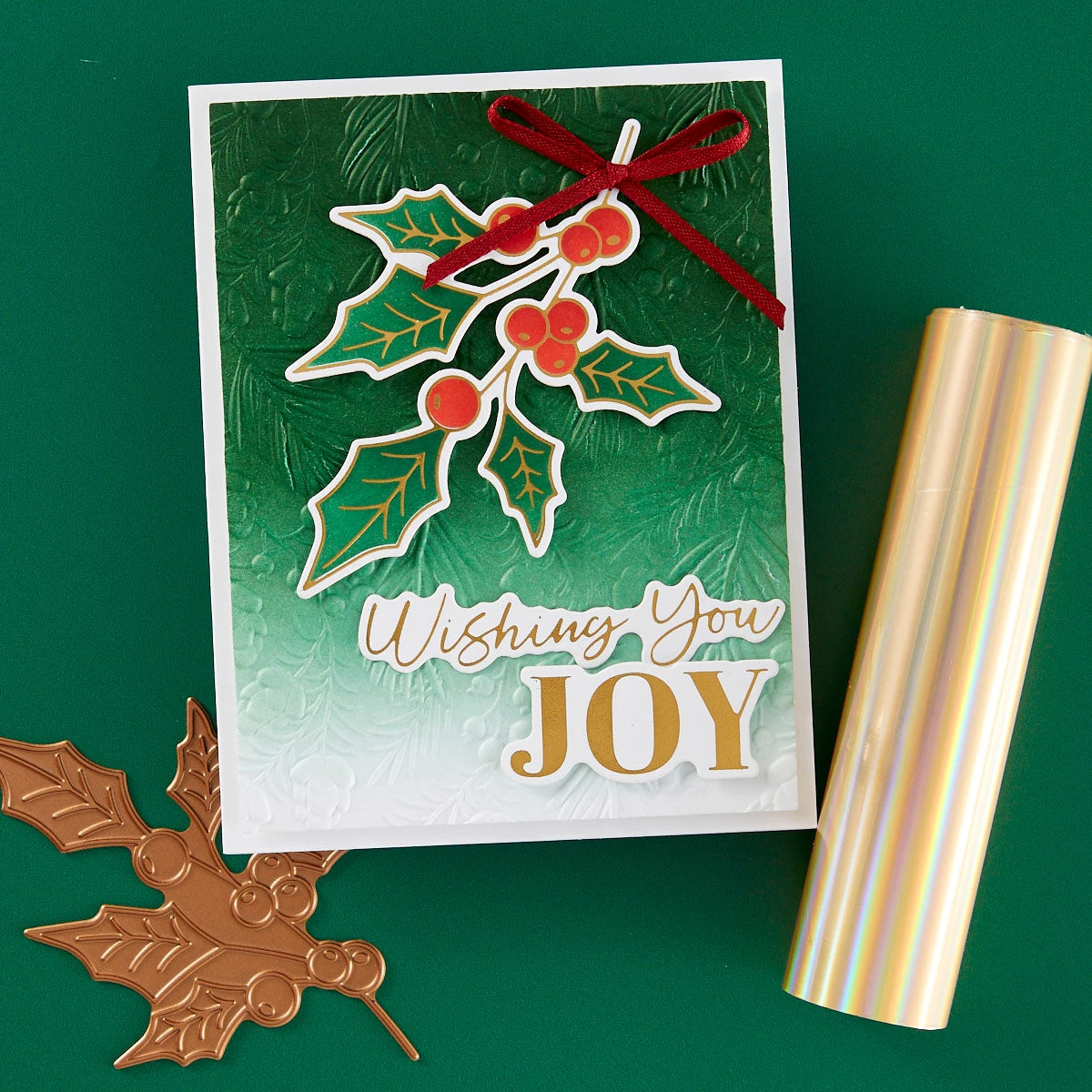 Joyful Holly - Glimmer Hot Foil Kit Of The Month (Plates & Die Only) 2 Joyful Holly - Glimmer Hot Foil Kit Of The Month (Plates & Die Only) - Image 2