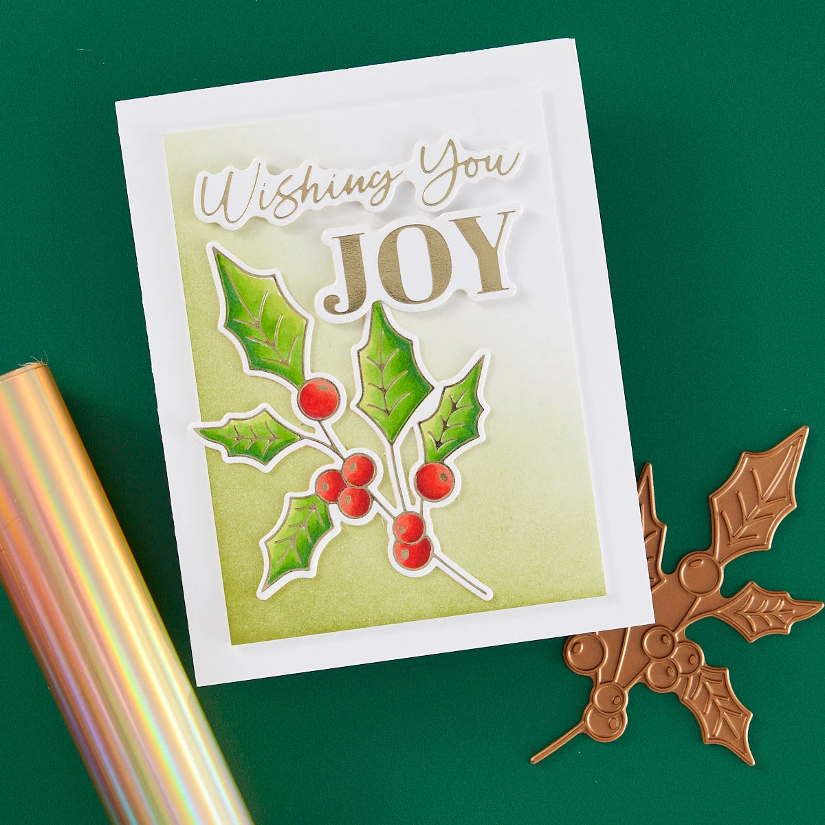 Joyful Holly - Glimmer Hot Foil Kit Of The Month (Plates & Die Only) 4 Joyful Holly - Glimmer Hot Foil Kit Of The Month (Plates & Die Only) - Image 4