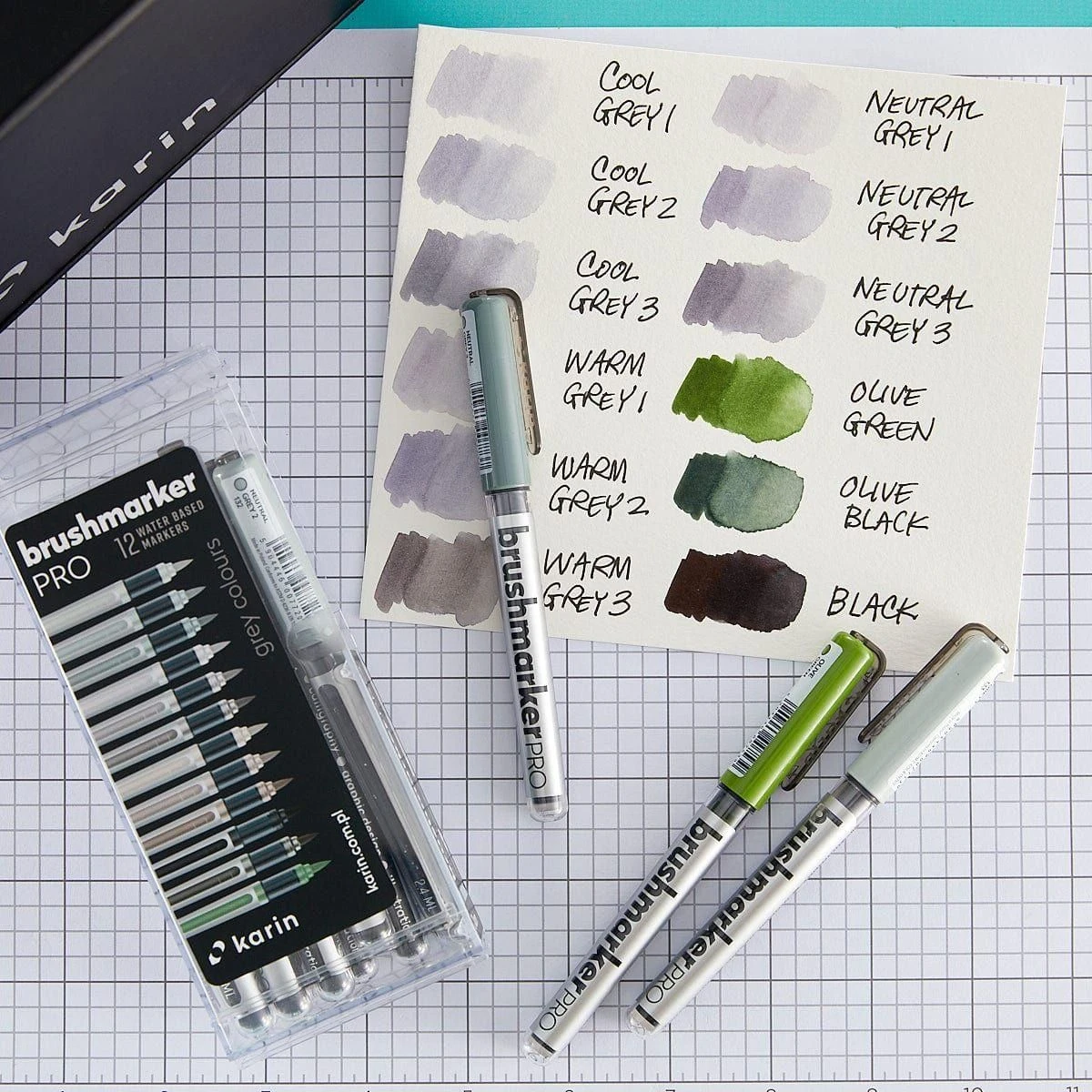 Karin Brushmarker PRO 12pc Grey Set 2 Karin Brushmarker PRO 12pc Grey Set - Image 2