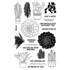 Succulents Stamp & Die Set By Simon Hurley -Woodland Scenics Shop HUR80756 succulents Color