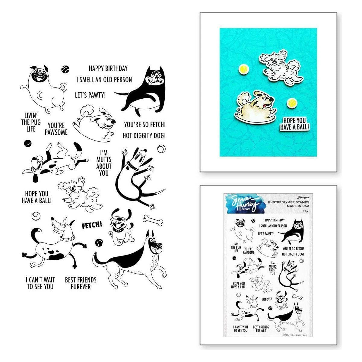 Ranger Hot Diggity Dog! Clear Stamps By Simon Hurley Create. 1 Ranger Hot Diggity Dog! Clear Stamps By Simon Hurley Create.