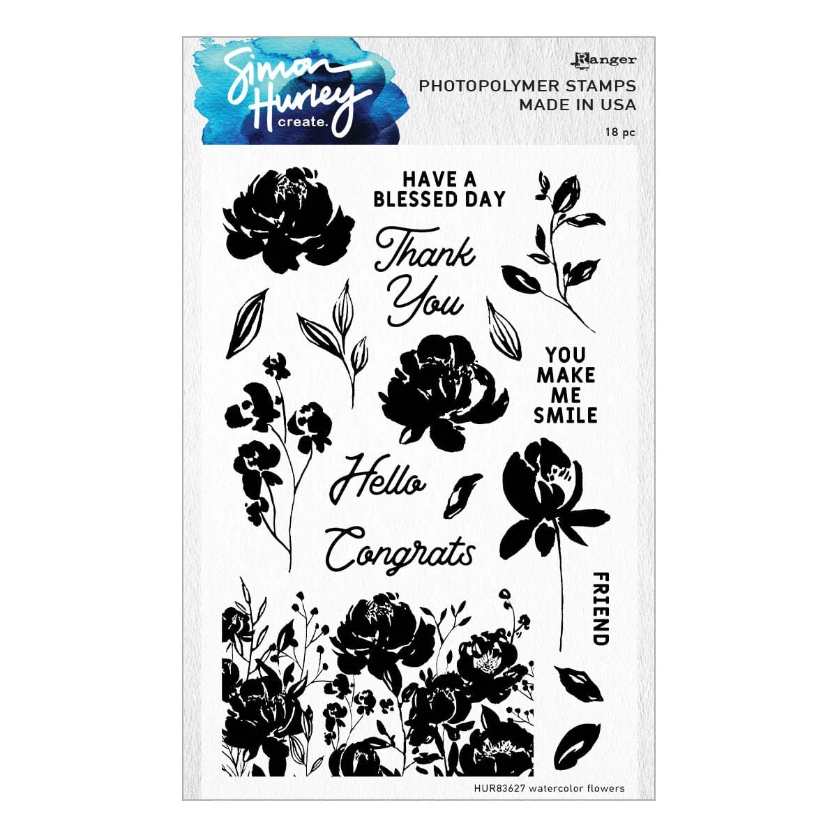 Watercolor Flower Clear Stamp And Die Setby Simon Hurley 8 Watercolor Flower Clear Stamp And Die Setby Simon Hurley - Image 8