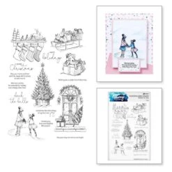 Ranger Sketched Christmas Clear Stamp Set By Simon Hurley Create.