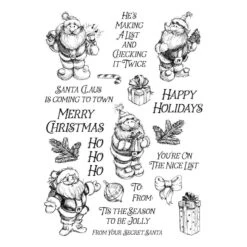 Ranger Sketched Santas Clear Stamp Set By Simon Hurley Create. -Woodland Scenics Shop HUR86697 sketched santas Color