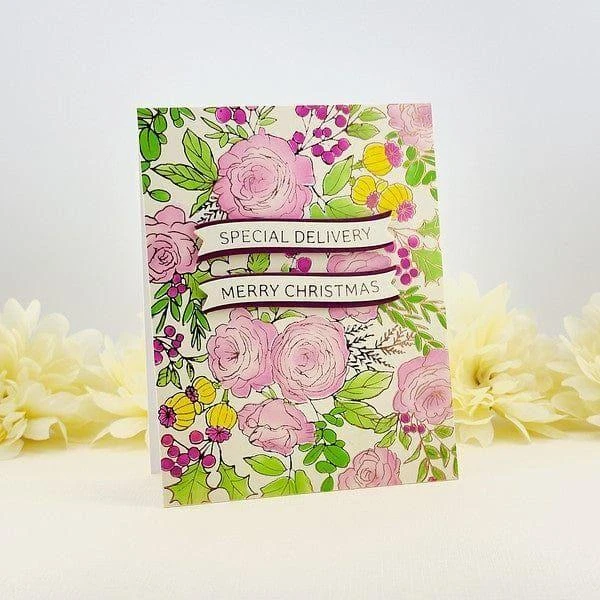 Winter Rose Background BetterPress And Stencil Bundle From The Handmade Holidays Collection 2 Winter Rose Background BetterPress And Stencil Bundle From The Handmade Holidays Collection - Image 2