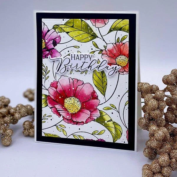 Cosmos Backdrop BetterPress And Stencil Bundle From The Pressed Posies Collection 2 Cosmos Backdrop BetterPress And Stencil Bundle From The Pressed Posies Collection - Image 2