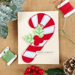 Felt Candy Cane Etched Dies From The Felt Stitch & Create Collection By Nichol Spohr -Woodland Scenics Shop IMG 7945