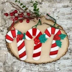 Felt Candy Cane Etched Dies From The Felt Stitch & Create Collection By Nichol Spohr -Woodland Scenics Shop IMG 8106