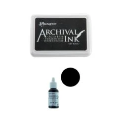 Ranger Archival Jet Black Archival Ink Pad & Reinker Bundle