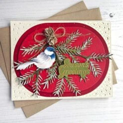 Hemlock, Cones And Chickadee Etched Dies From The Snow Garden Collection By Susan Tierney-Cockburn -Woodland Scenics Shop JenShults Aug2023 SnowGarden6