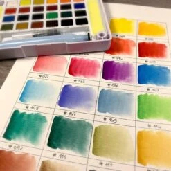 Sakura Koi Watercolors W/Brush - 24 Colors -Woodland Scenics Shop Jennifer Rustioni 2023 Sakura Watercolors Step 2 768x768 1