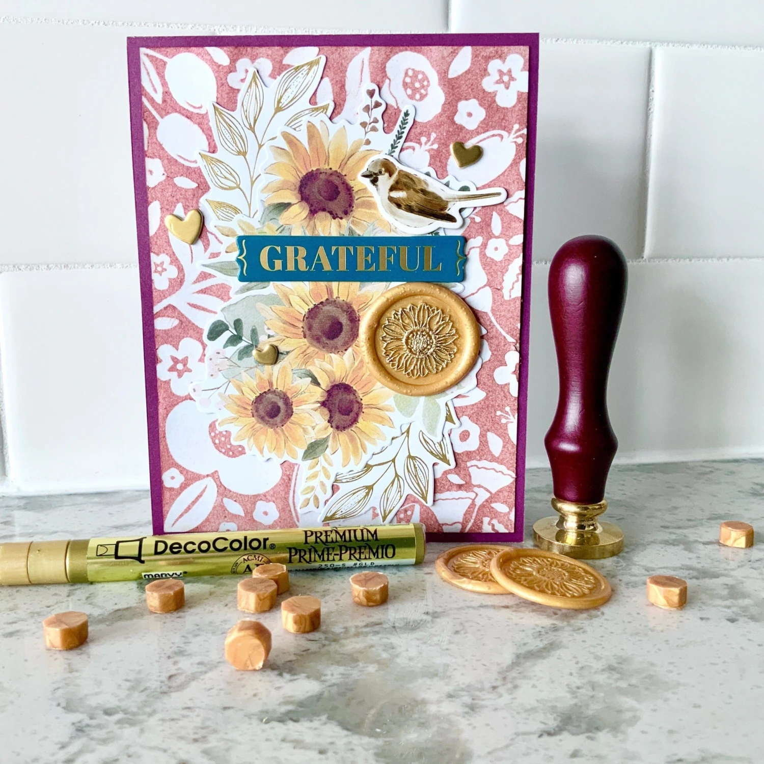 Sunflower Wax Seal Stamp From The Serenade Of Autumn Collection 11 Sunflower Wax Seal Stamp From The Serenade Of Autumn Collection - Image 11