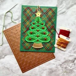 Stitched Starry Argyle Etched Dies From The Stitched For Christmas Collection -Woodland Scenics Shop Justine Dvorak Stitched For Christmas 5