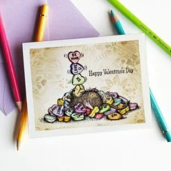 Candy Hearts Cling Rubber Stamps From The House-Mouse Winter Collection -Woodland Scenics Shop KarenBrown 2023 CandyHearts