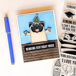 Big Hugs Stamp And Die Bundle By Simon Hurley -Woodland Scenics Shop KarenBrown 2024 BigHugs PugWall